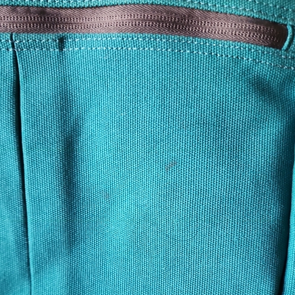 Duluth Trading Co Teal Canvas Tote Bag Work Travel - Picture 4 of 12